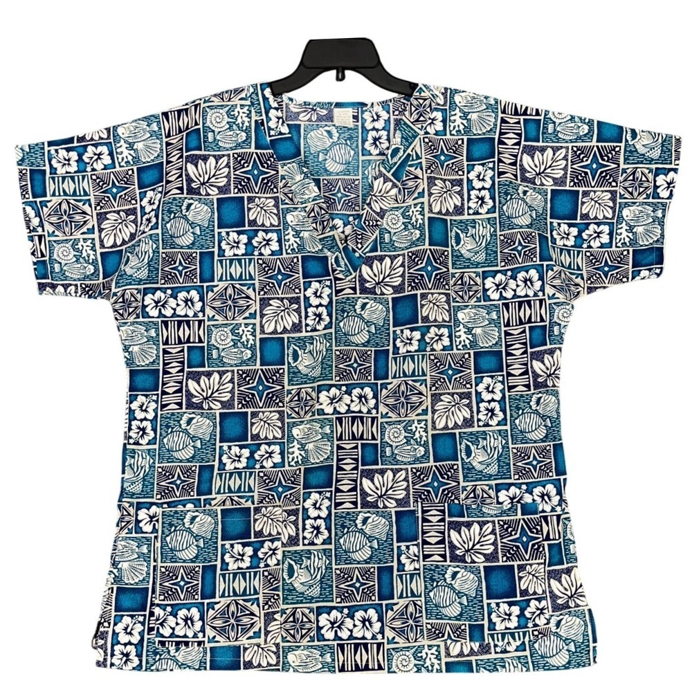 Hawaiian Aloha Shirt Mens 2XL Tropical Floral Oversized Made in‎ Hawaii Hibiscus